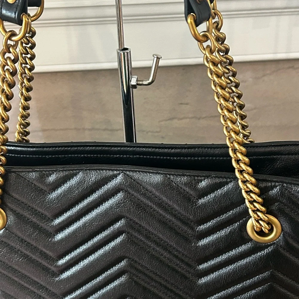 GUCCI GG Marmont Zip Tote Matelasse Leather EUC - Picture 8 of 15
